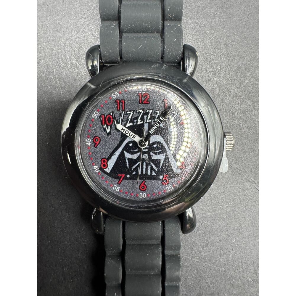 Star Wars Kids' Plastic Time Teacher Analog Quartz Black Silicone Strap Watch